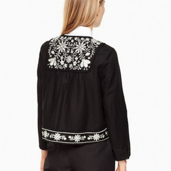 Kate Spade NWT Birds Embroidered Linen Jacket - Picture 4 of 4